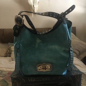 Kathy Van Zeeland Turquoise Purse